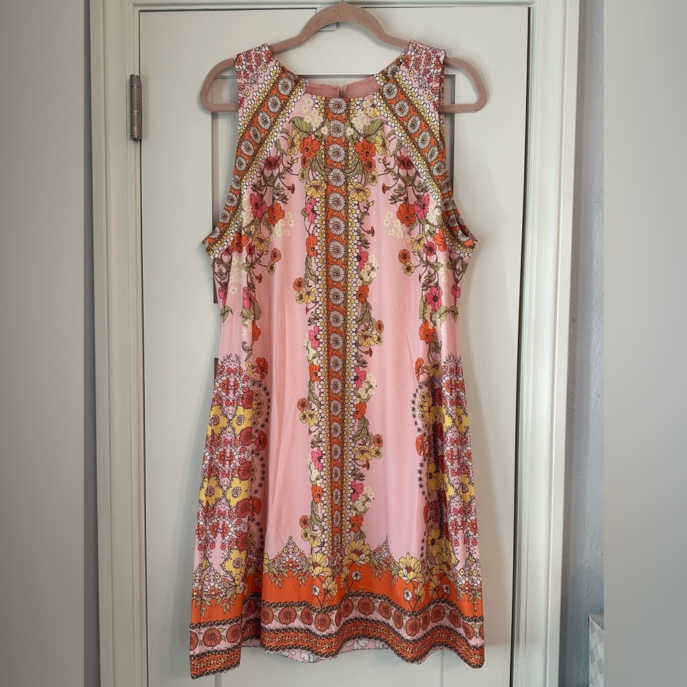 Hale Bob Pink Floral Sleeveless Dress